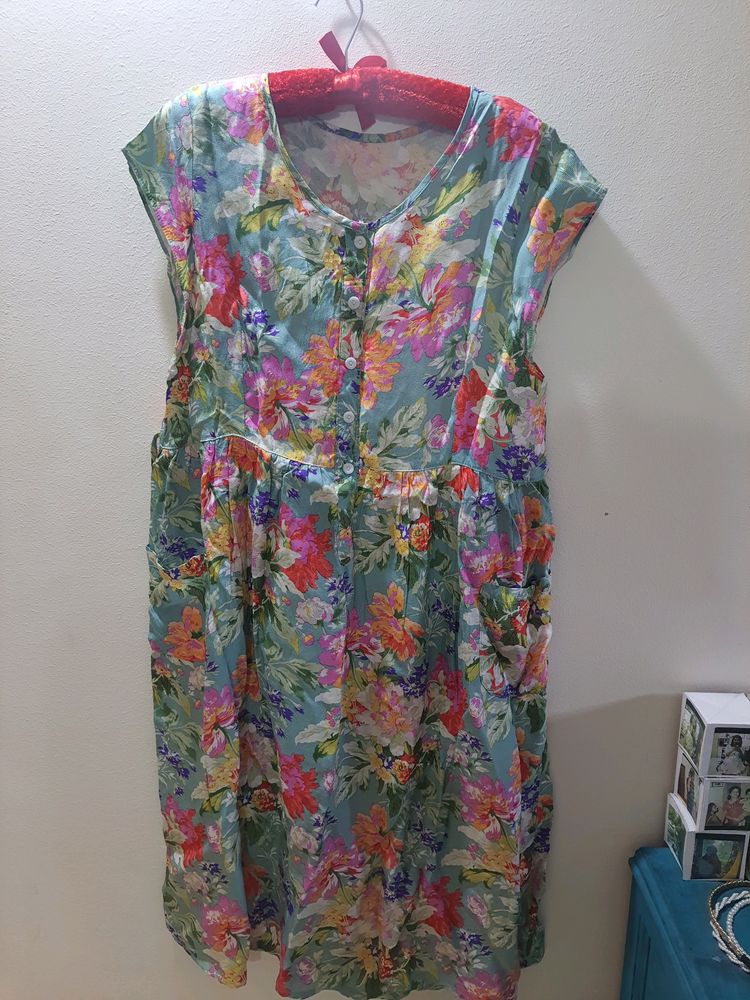 Green Floral Printed Dress