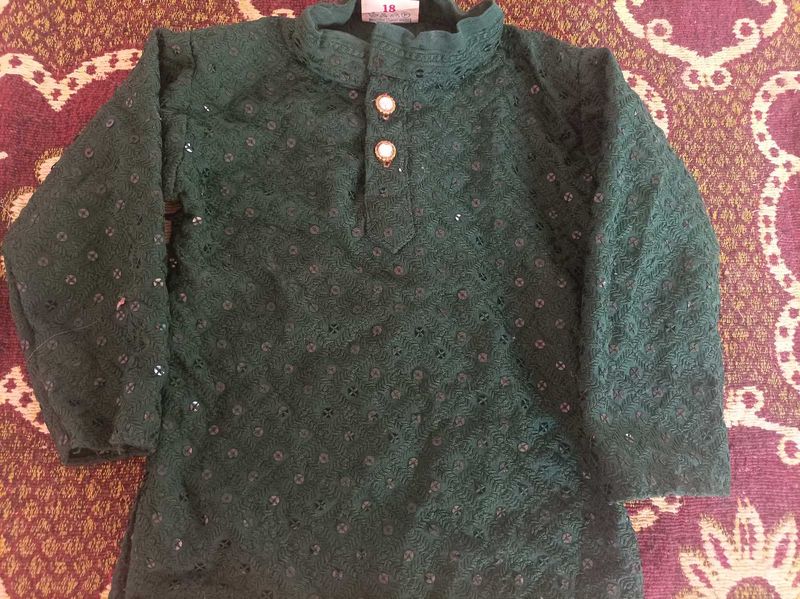 1yr Baby Boy Green Kurta