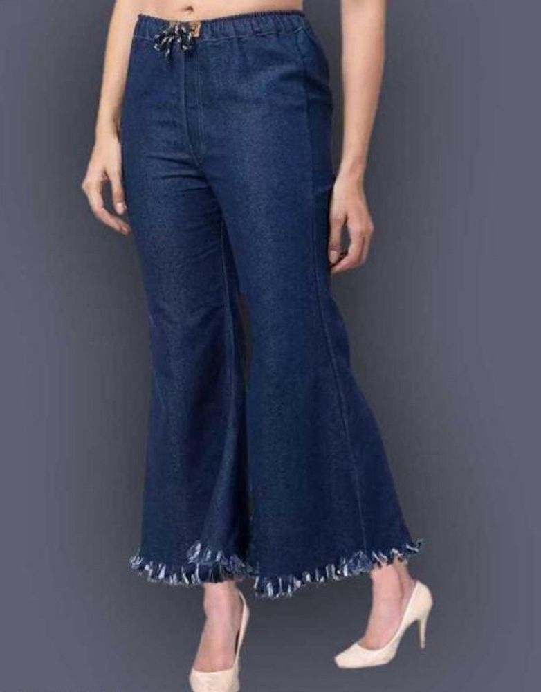 Trendy Flared Denim Pants