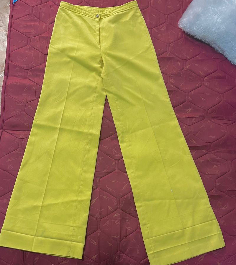 Yellow Color Bootcut Pant