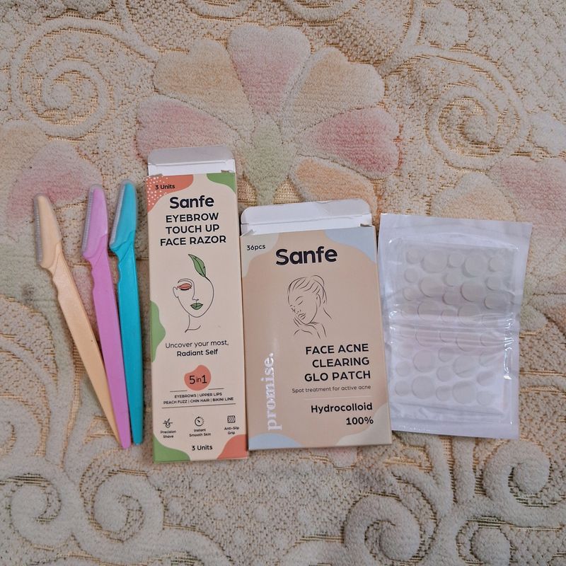 Sanfe Combo🔥3 Facial razors & 36 Acne patches