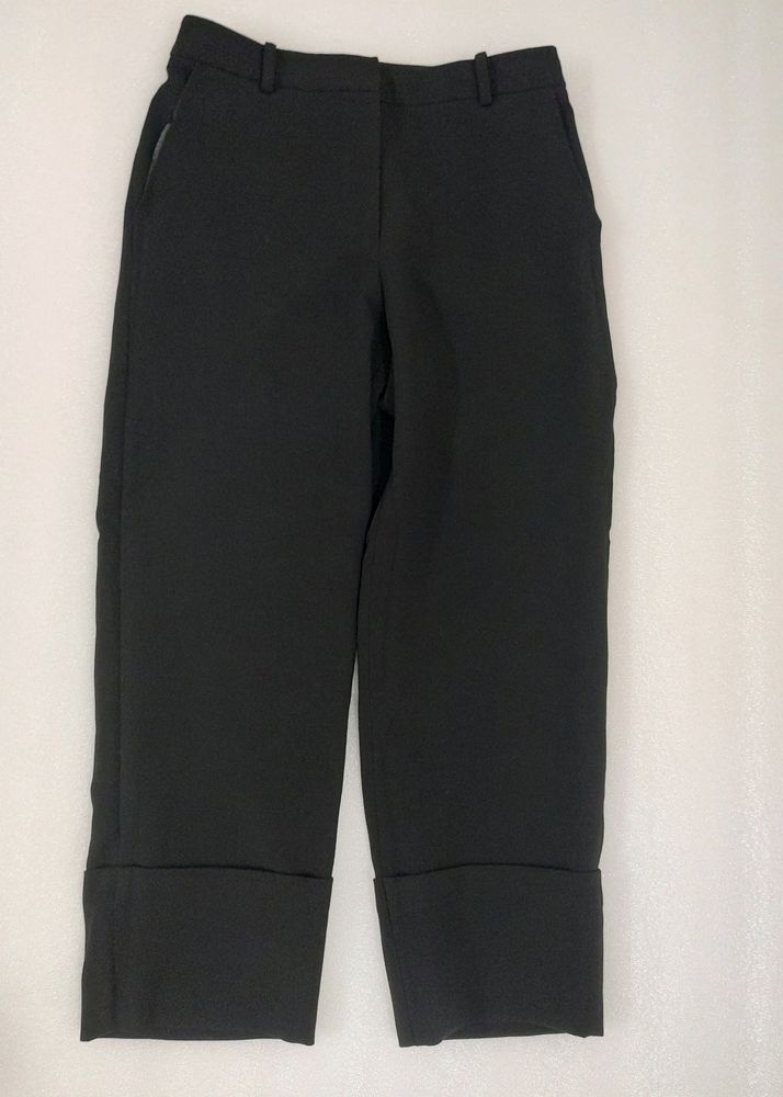 Dark Black Ankle Length Trousers