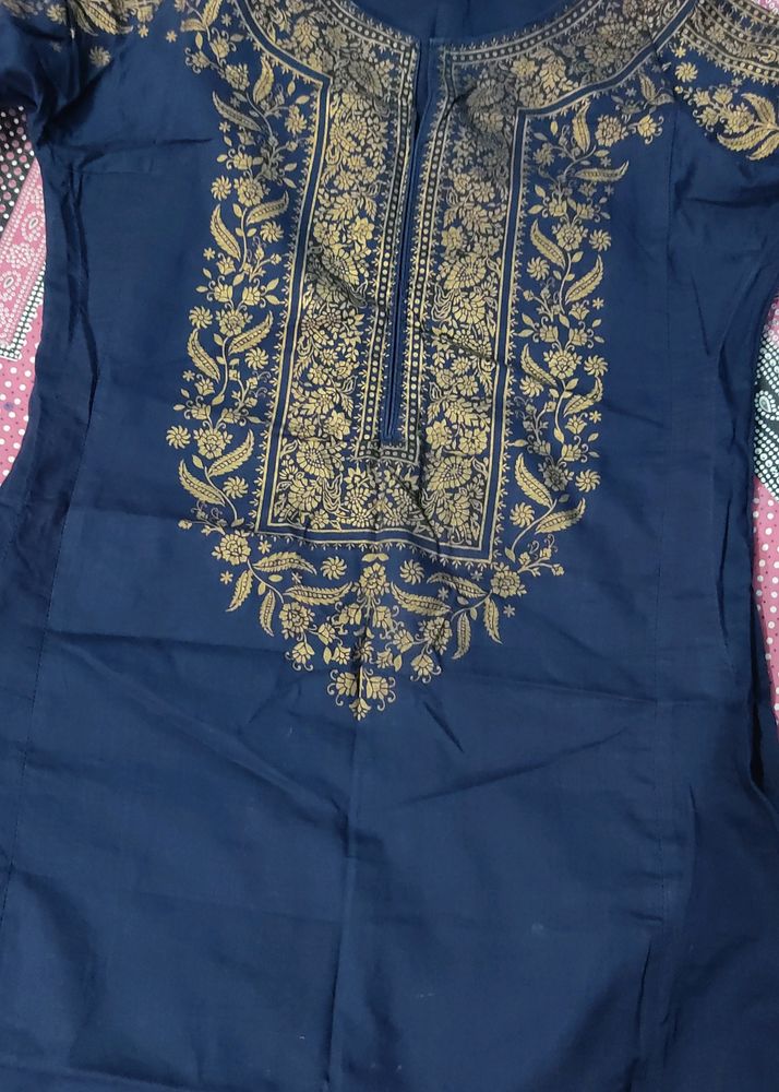 Visudh Blue Printed Kurta..