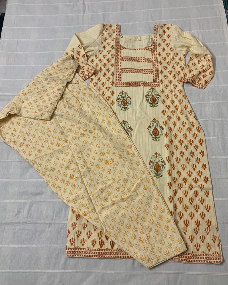 2pc Suit Salwar (Light Yellow)