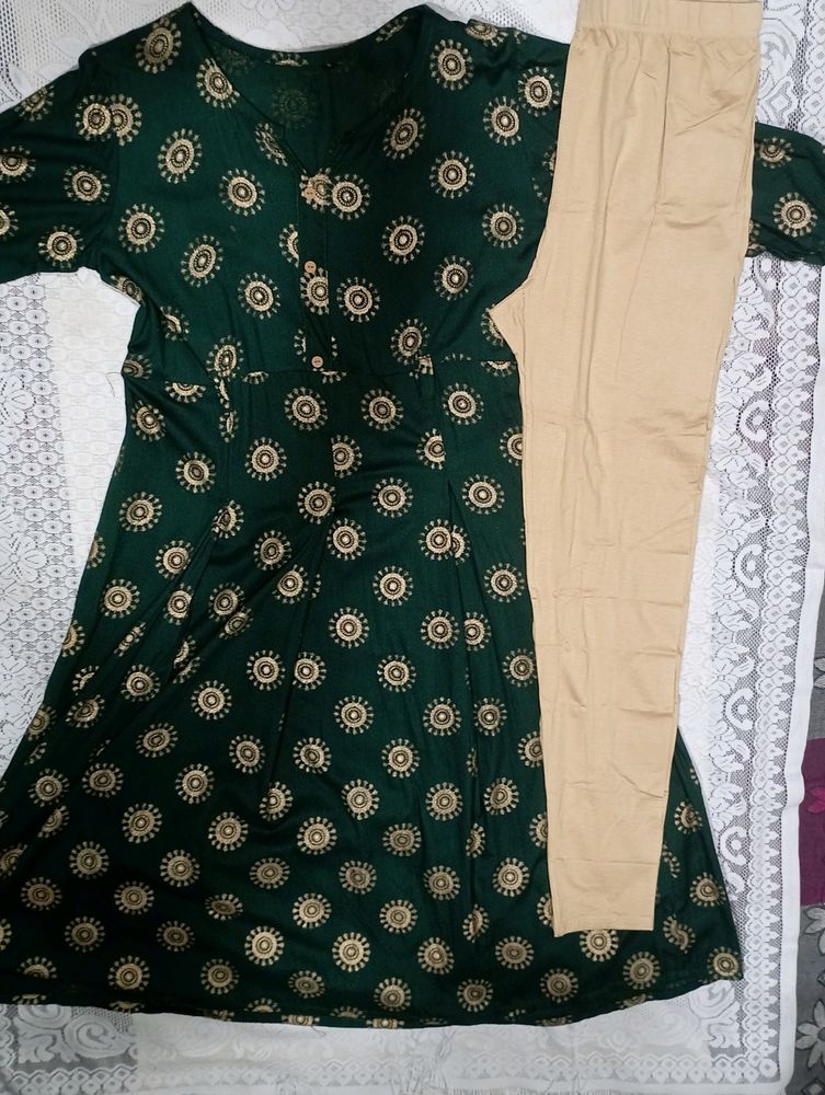 Flare Kurta With Premium Quality Leggings