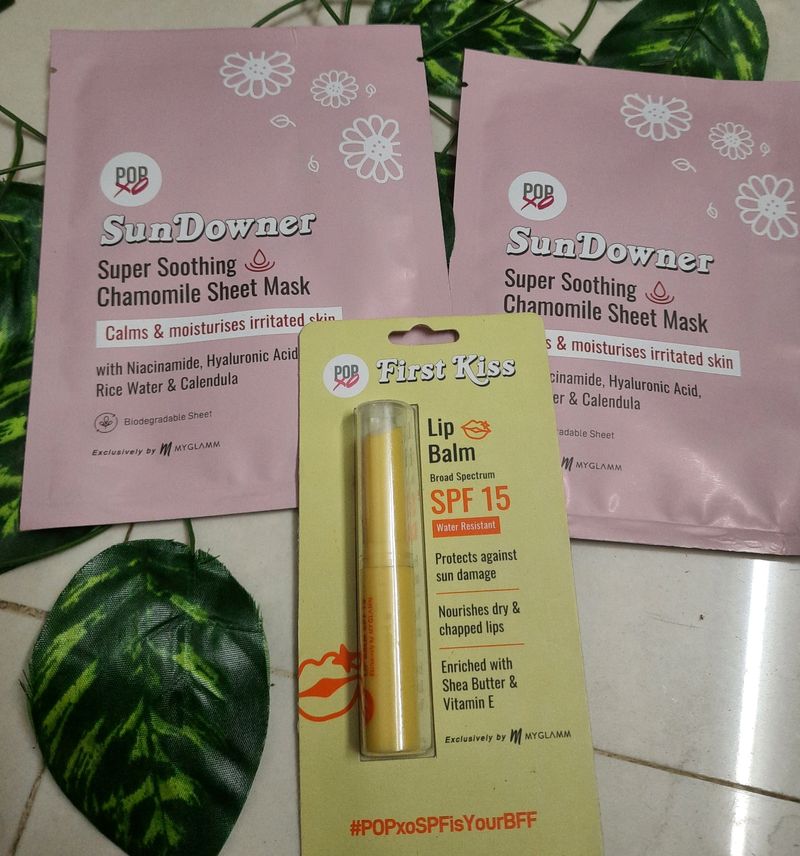 Myglamm Popxo Sheet Mask And Lib Balm