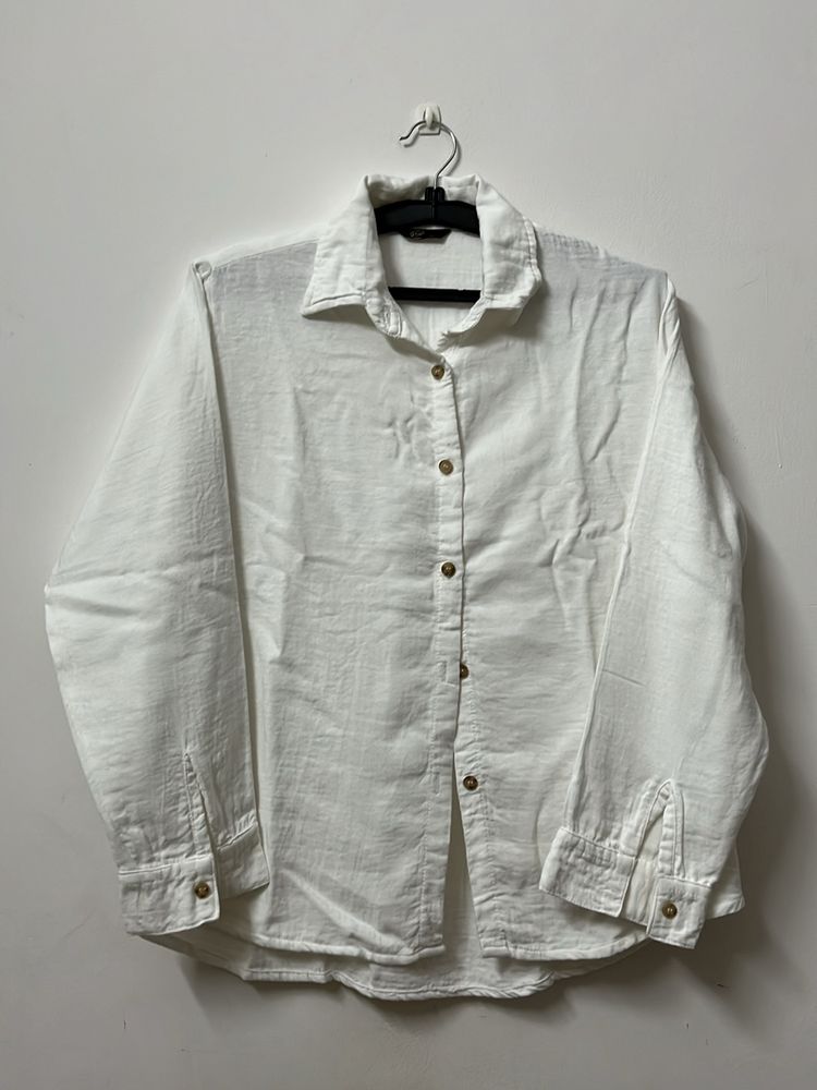 New Oversize Pure Cotton White Shirt