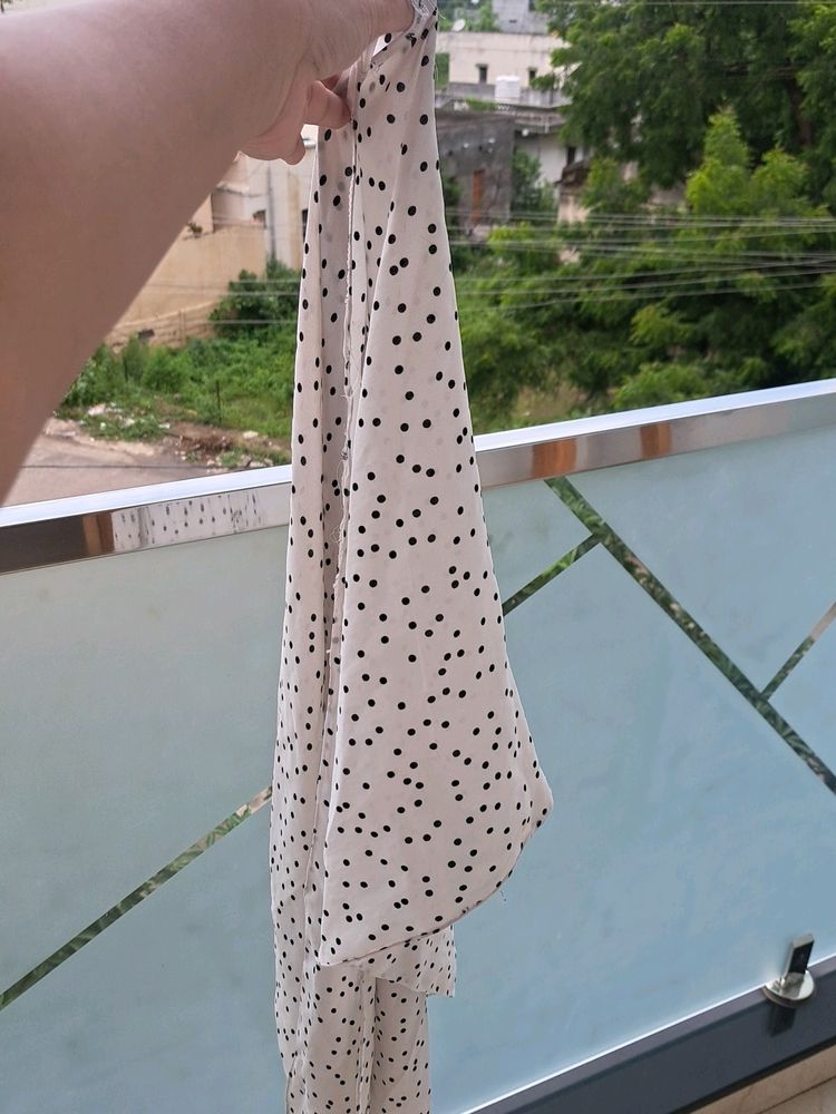 White Polka Dot Scarf