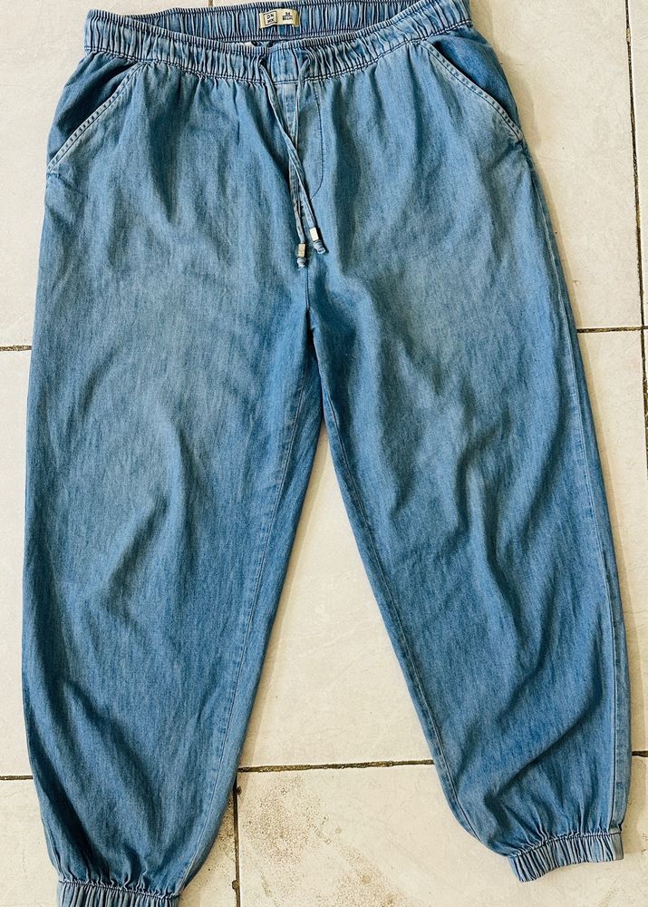 Cotton Jeans Like Looking Track Pant