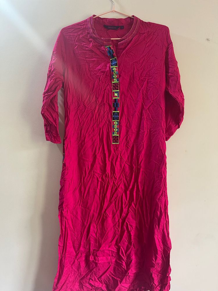 SRISTI HOT PINK KURTA- Size XL