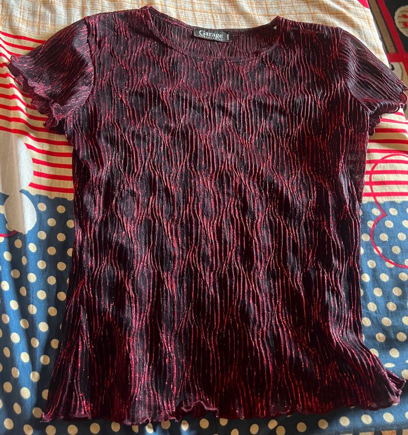 Maroon Light Transparent Top