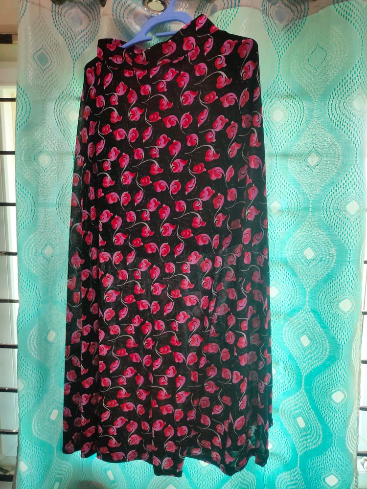 Floral Black Skirt