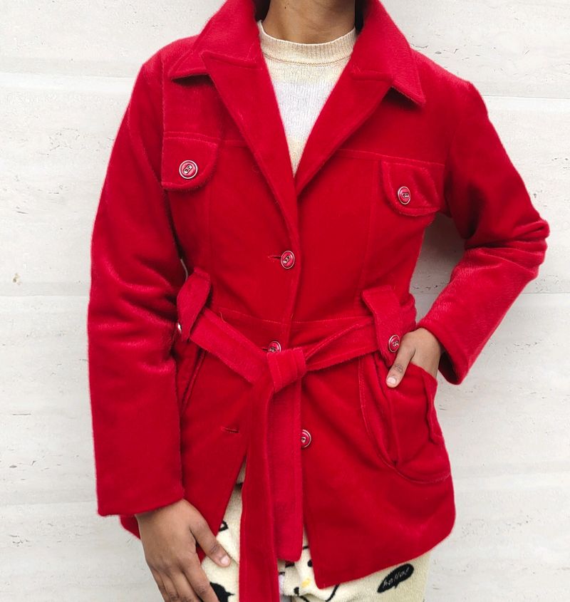 Bright Red Blazer Overcoat