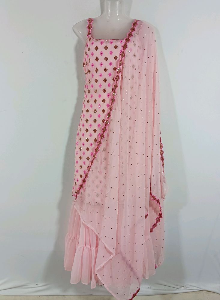 Pink Embroidered Kurta Set (Women)