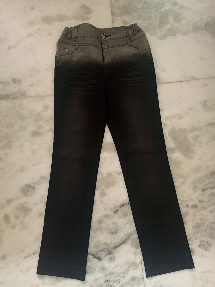 Double Coloured Z Black Jeans For Women's