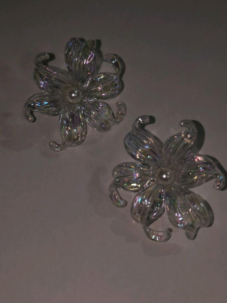 Holographic Big Wild Flower Earrings