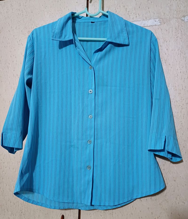 Sky Blue Stripped Formal Shirt