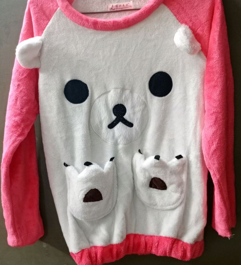 Cute Woolen Night Suit For Girls