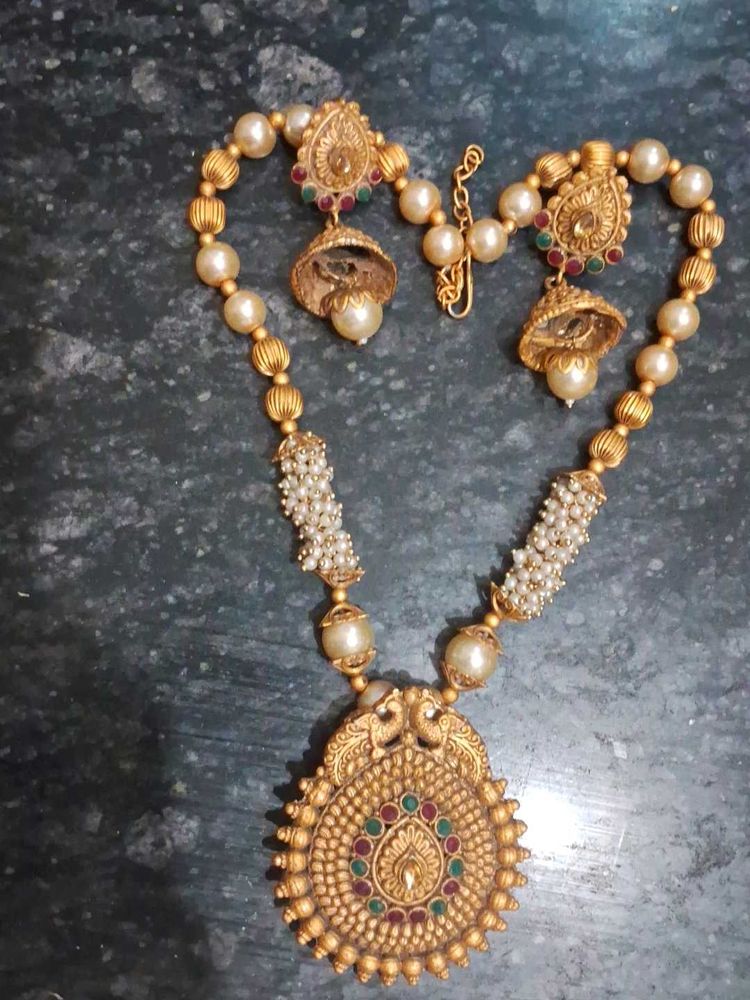 Peacock Design Maharastrian Jewellery Set