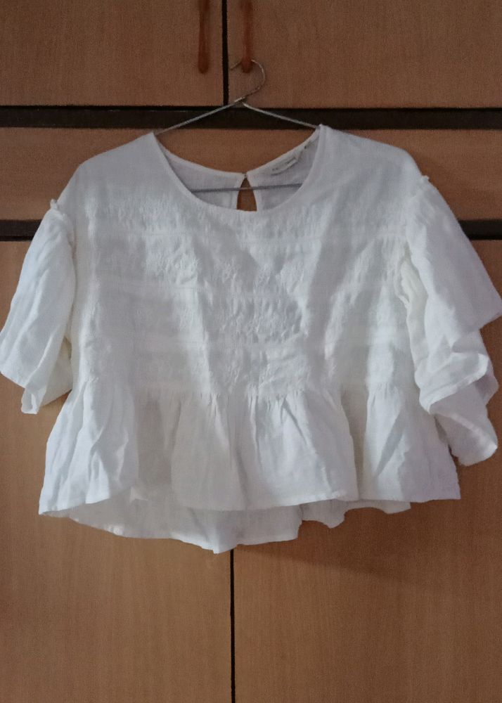 White Embroidered Top