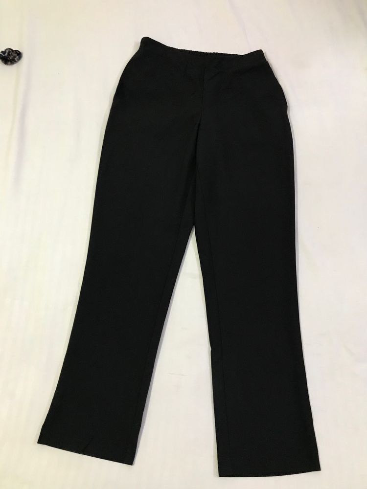 Straight Fit High rise Black Trouser Waist 28-30