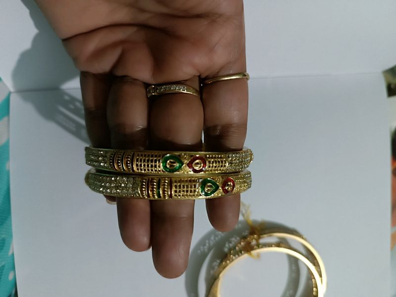 Micro Gold Polish Bangles 3pair