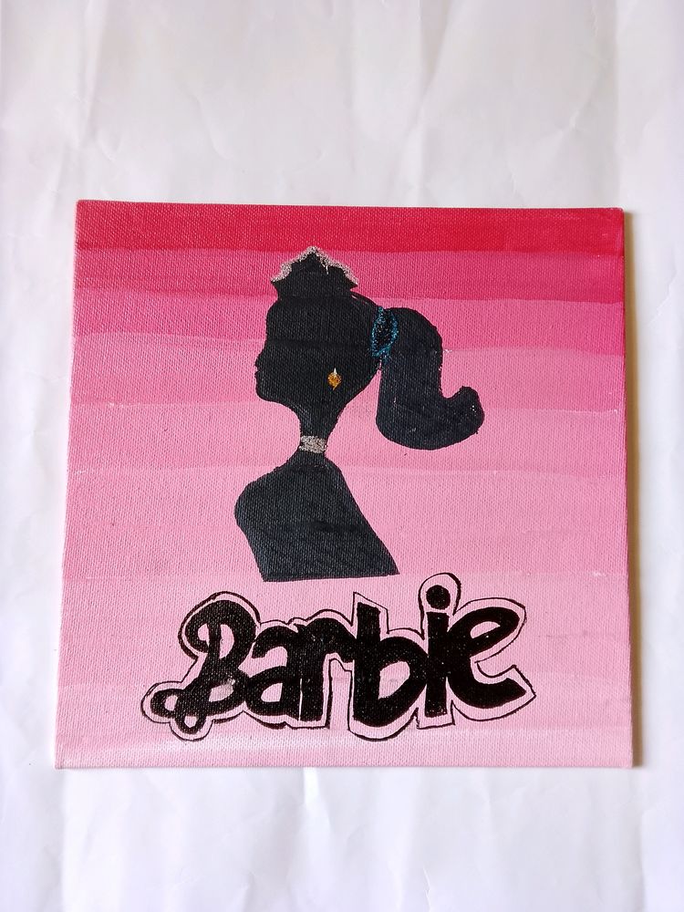 PINK BARBIE acrylic Canvas Painting Board(HANDMAD)