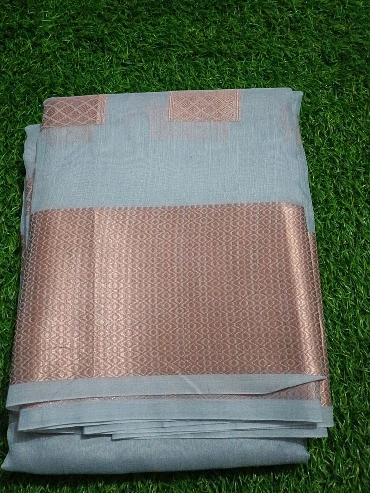 Copper Zari Soft Cotton Saree