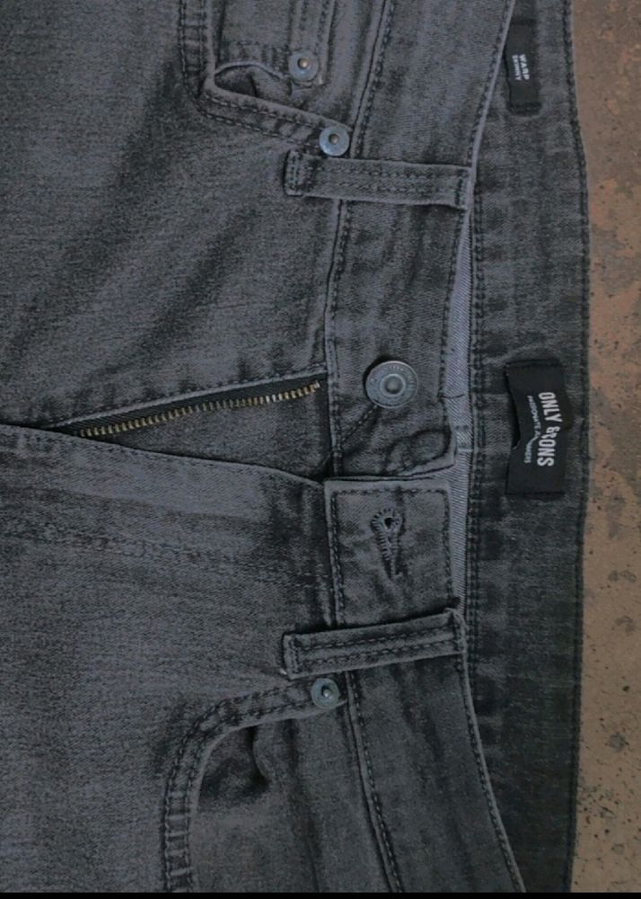 ONLY&SONS Black Washed Skinny Fit Denim