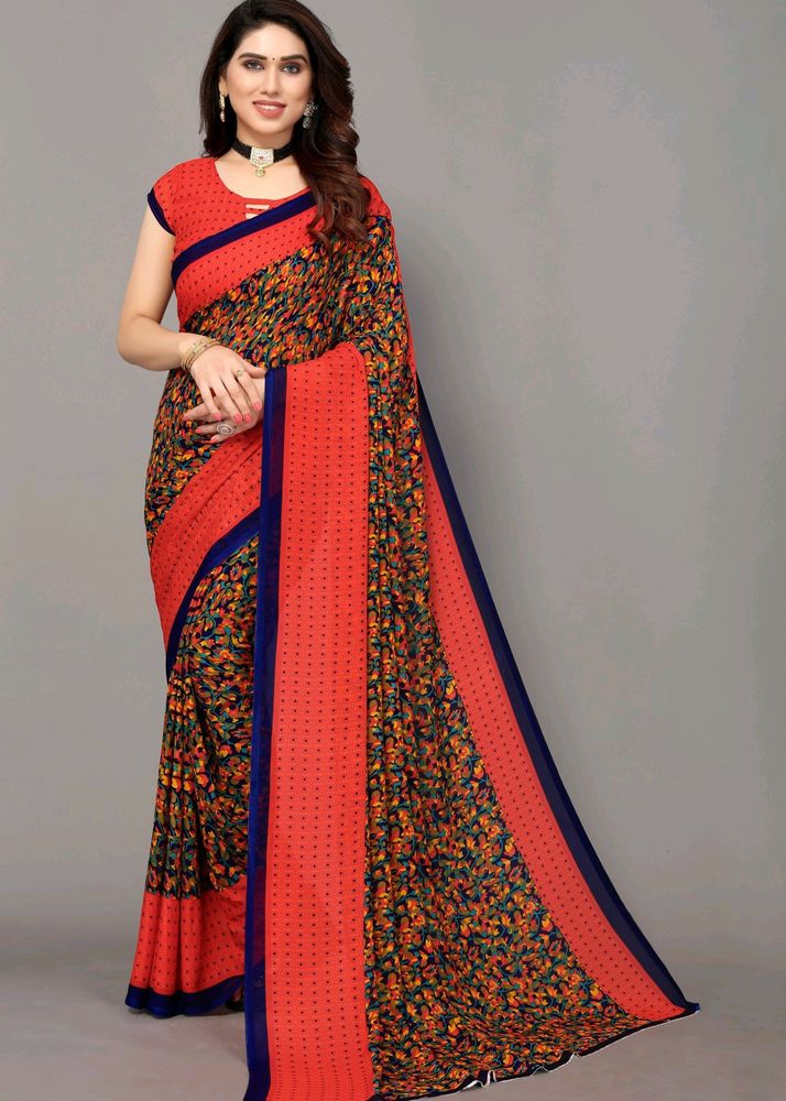 YASHIKA Floral Print Daily Wear Georgette Saree