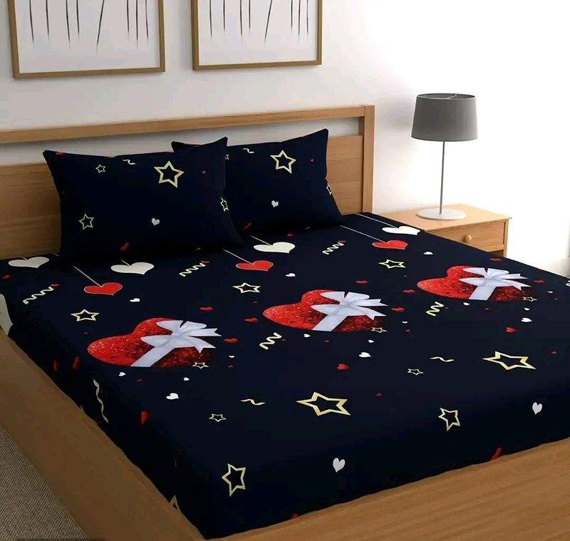 Stylish Microfiber 5d Printed Queen Bedsheet