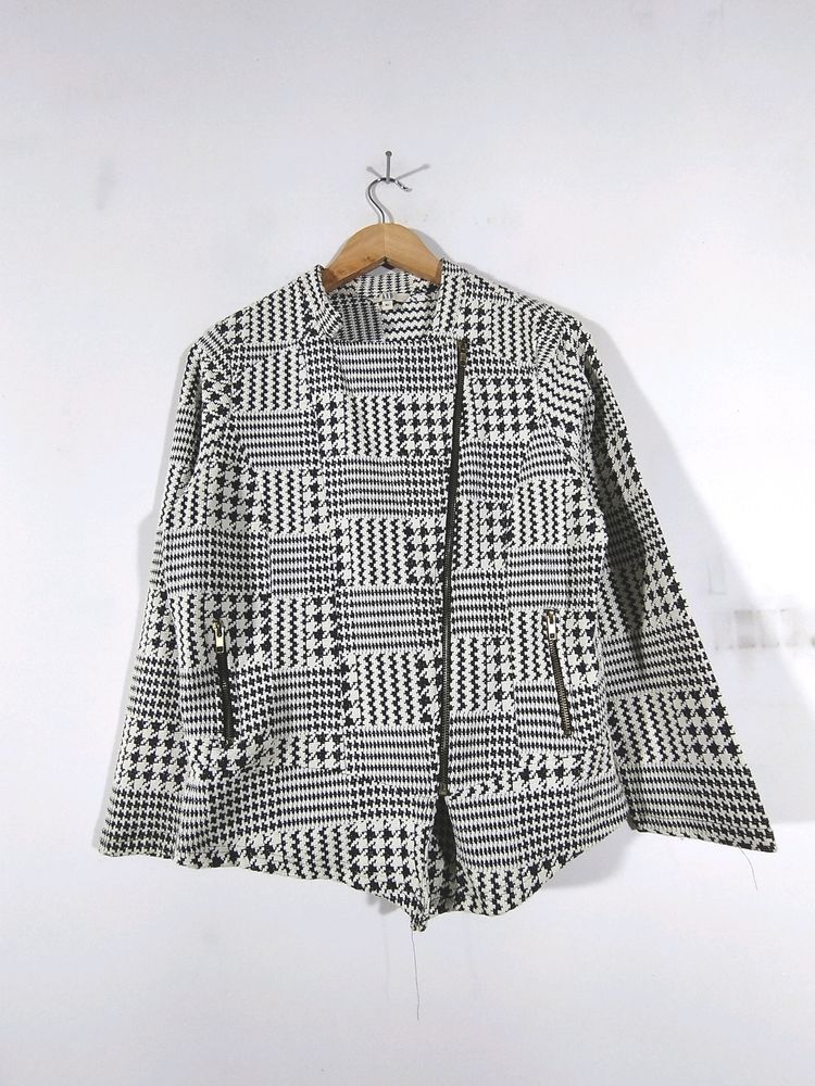 Off White With Black Print Jacket (Women's)