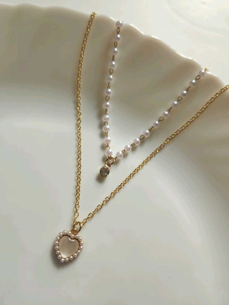 Korean Double layer Pearl Necklace