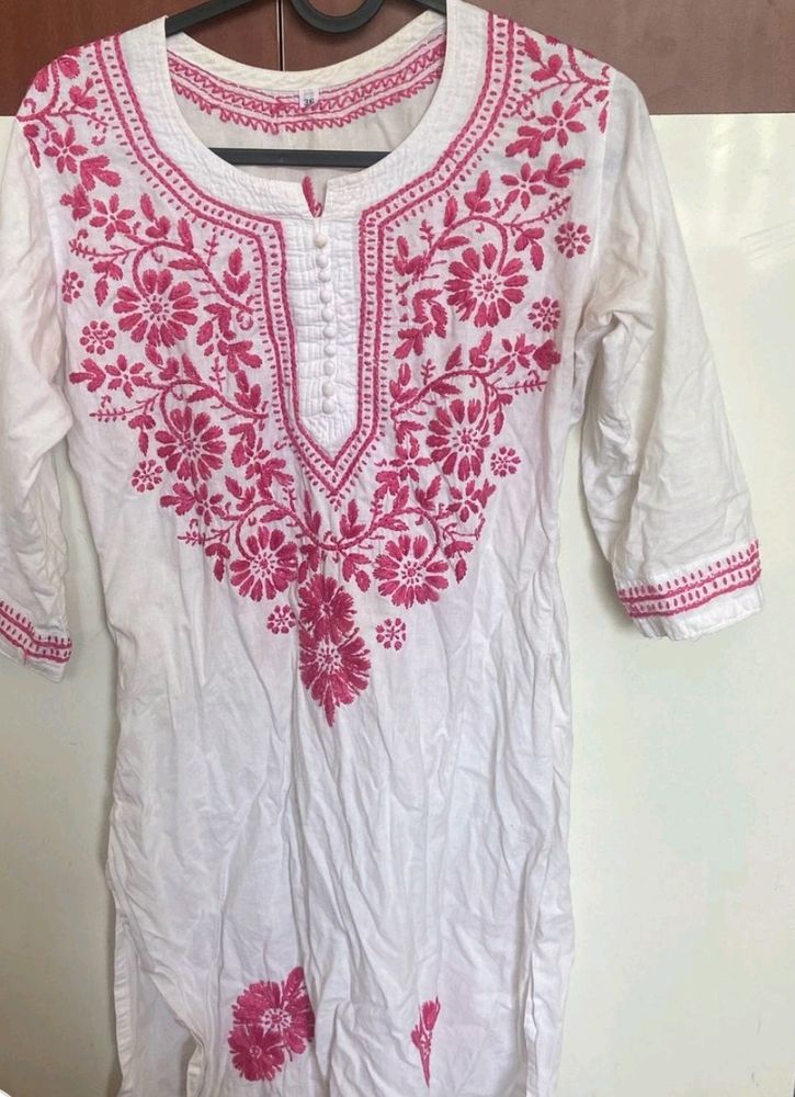 White Chikankari Kurta