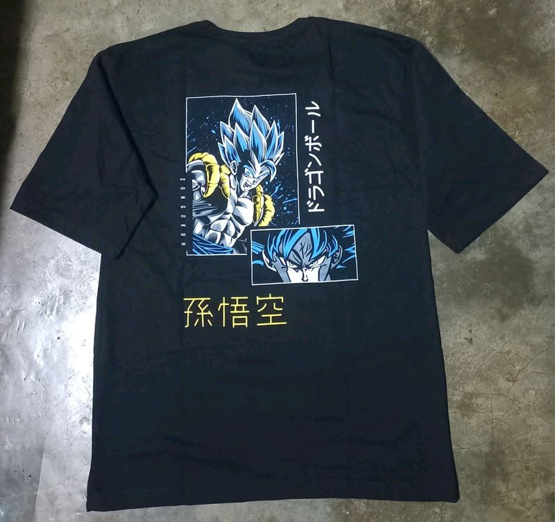 Black Oversized Anime Printed T-shirt Trendy