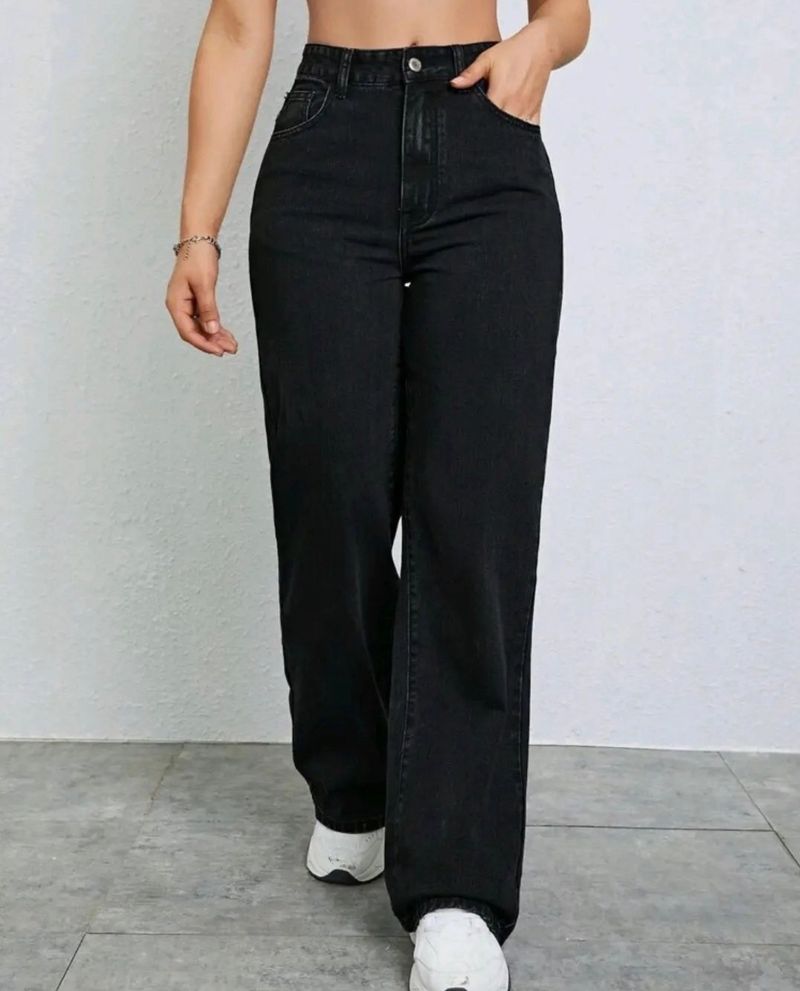 Black H&M Wide Leg Jeans