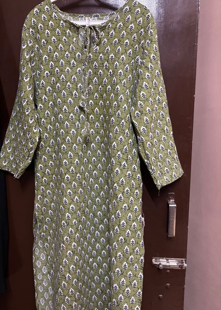 Straight Green Women Kurti For Dailywear