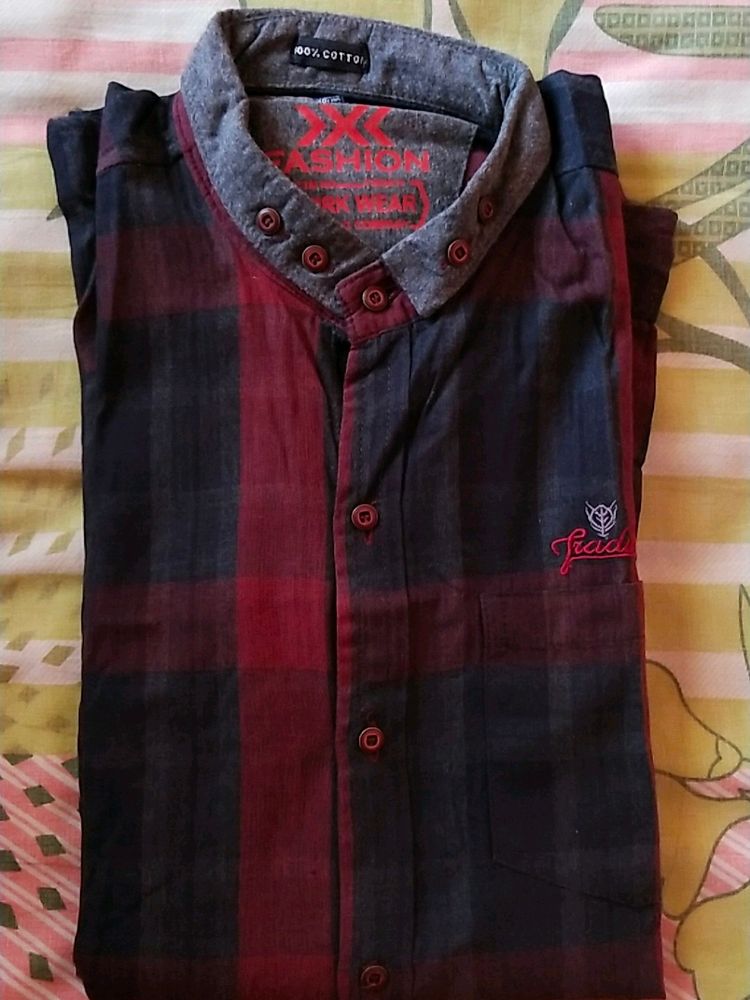 Men's check shirt l size L l 100% cotton l Never used