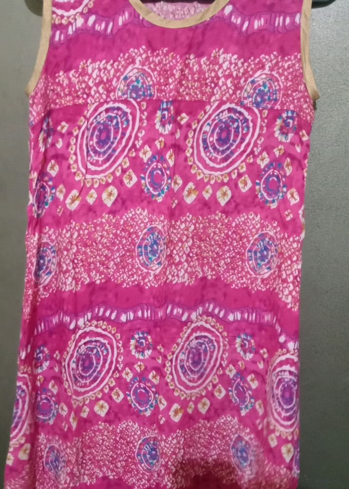 Pink Kurti With Shrug