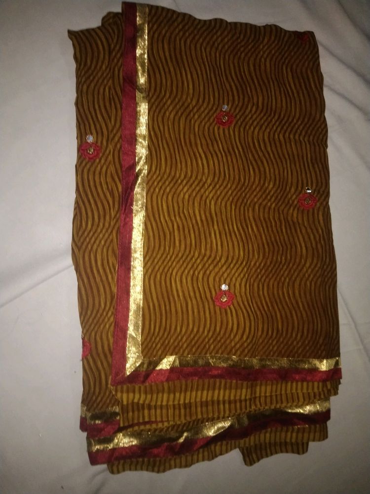 Women Saree Mustard Colour