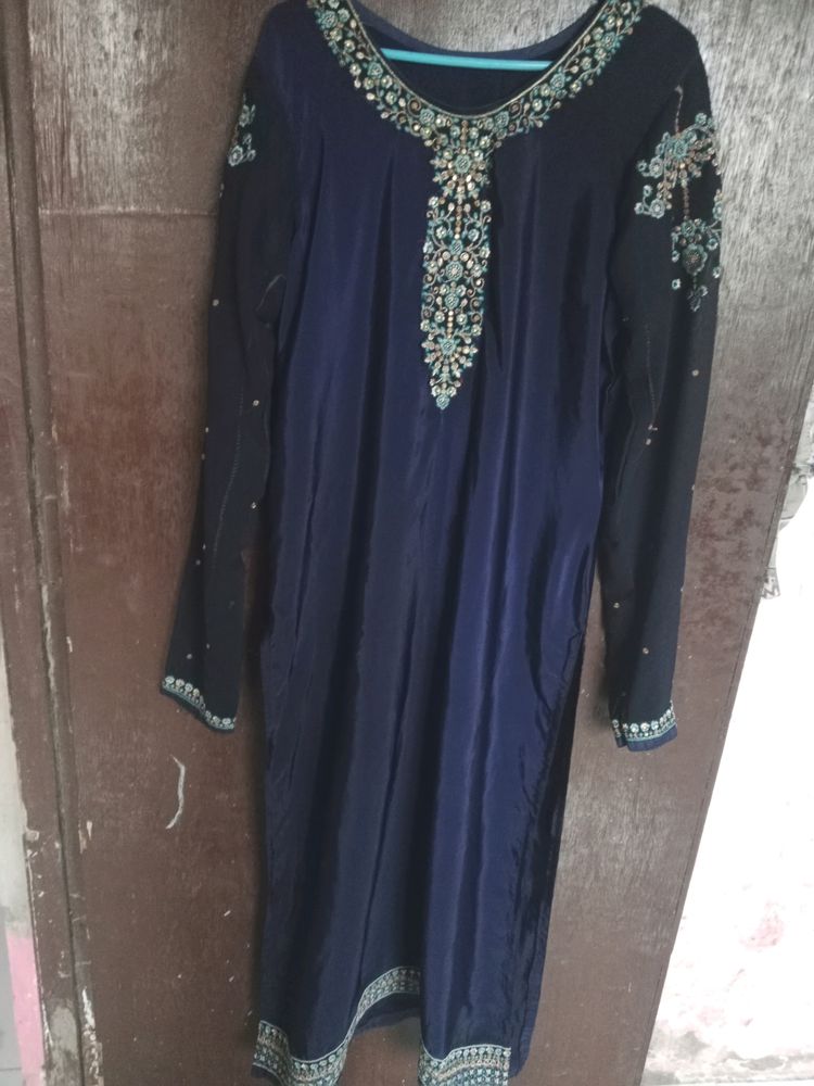 Blue Suit With Palazzo And Dupatta