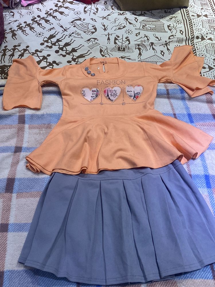 Skirt And Top Set For Girls