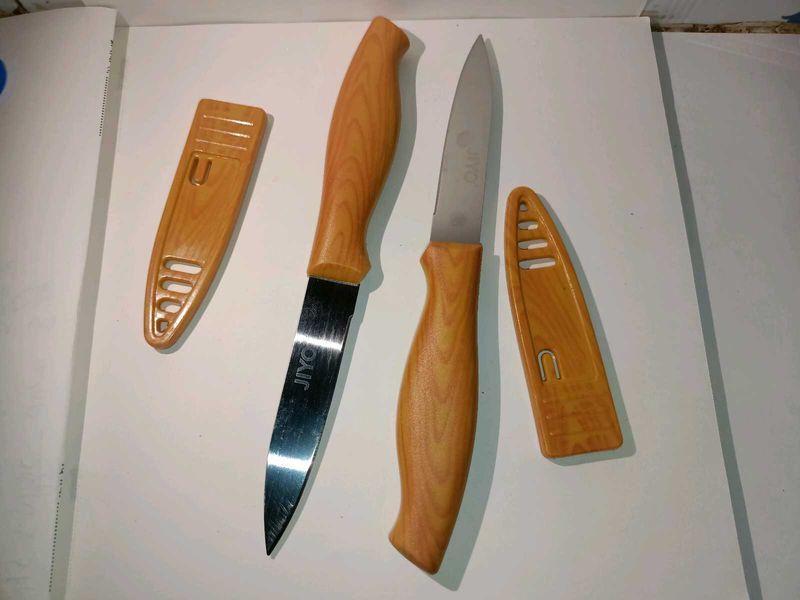 Stainless Steel Knife Pack Of 2 Premium Wood Plast