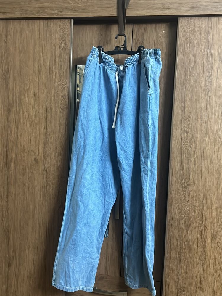 Cotton Blue Jeans Trouser