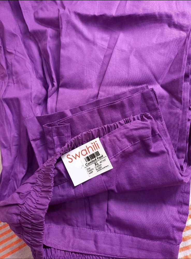 Swahili Combo Of Purple And Green Comfort Pants.