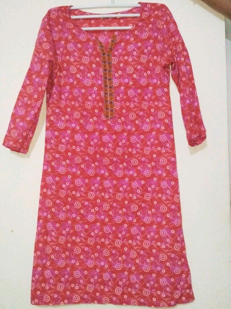 Daily Wear Cotton A Line Kurthi