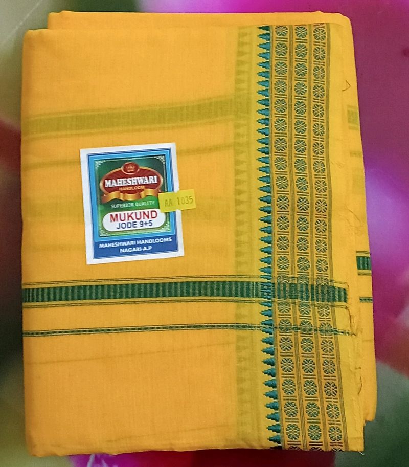 Maheshwari Handloom Pure Cotton Dhoti Jode