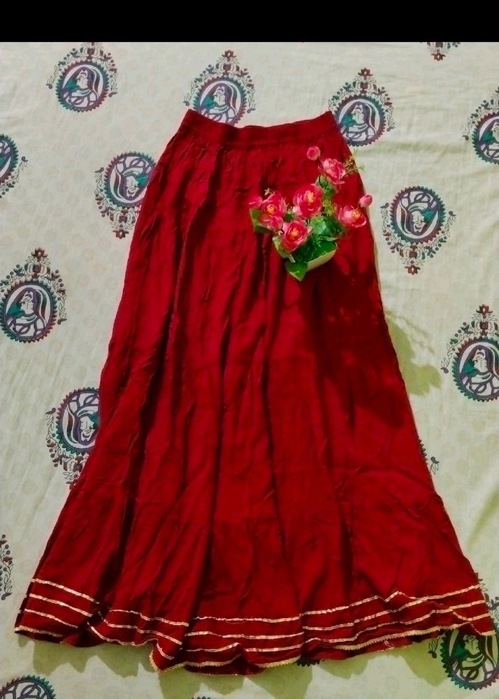 Red Ethnic Skirt