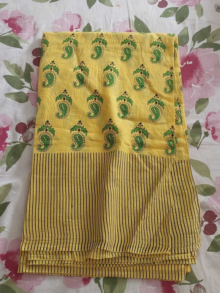 A Yellow Cotton Saree