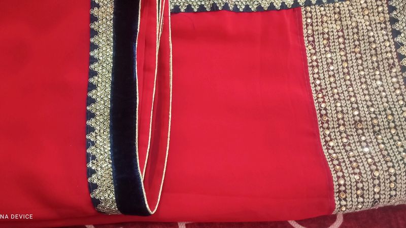 Cherry Red Saree